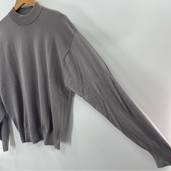 Baracuta Silk Blend Gray Mock Neck Sweater Size Large - Picture 3 of 9